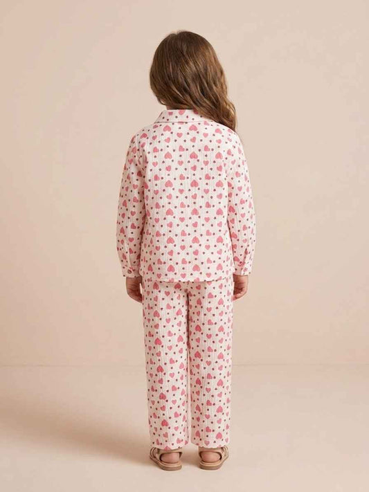 Infanté Luxe Muslin Heart Print Pyjama Set