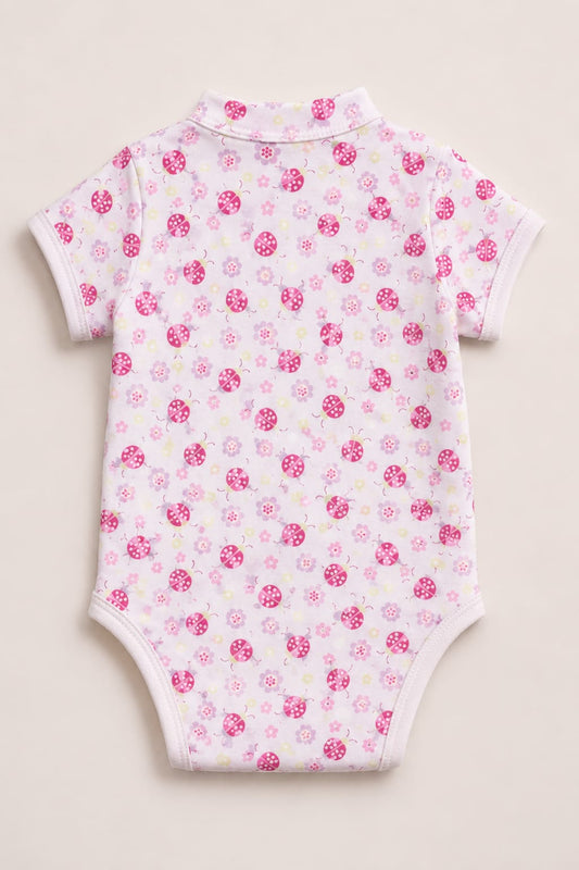 Infanté Pink Ladybug Baby Bodysuit