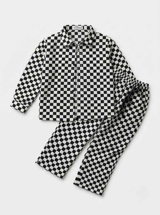 Infanté Monochrome Checkerboard Muslin Lounge Set