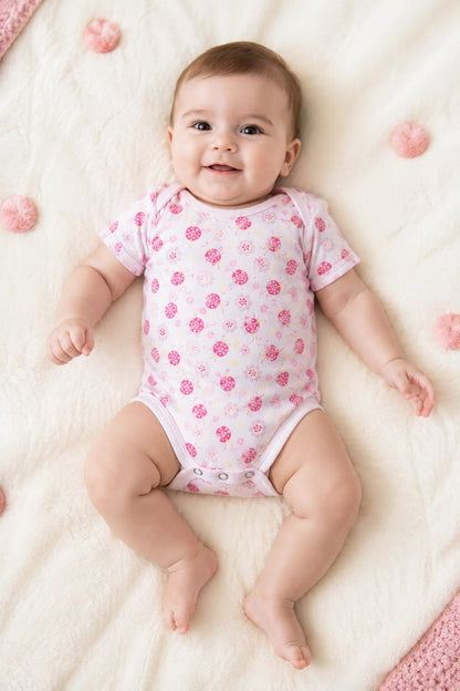 Infanté Pink Ladybug Baby Bodysuit