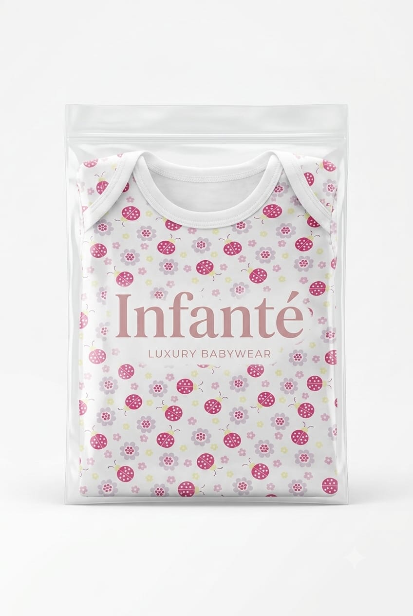 Infanté Pink Ladybug Baby Bodysuit