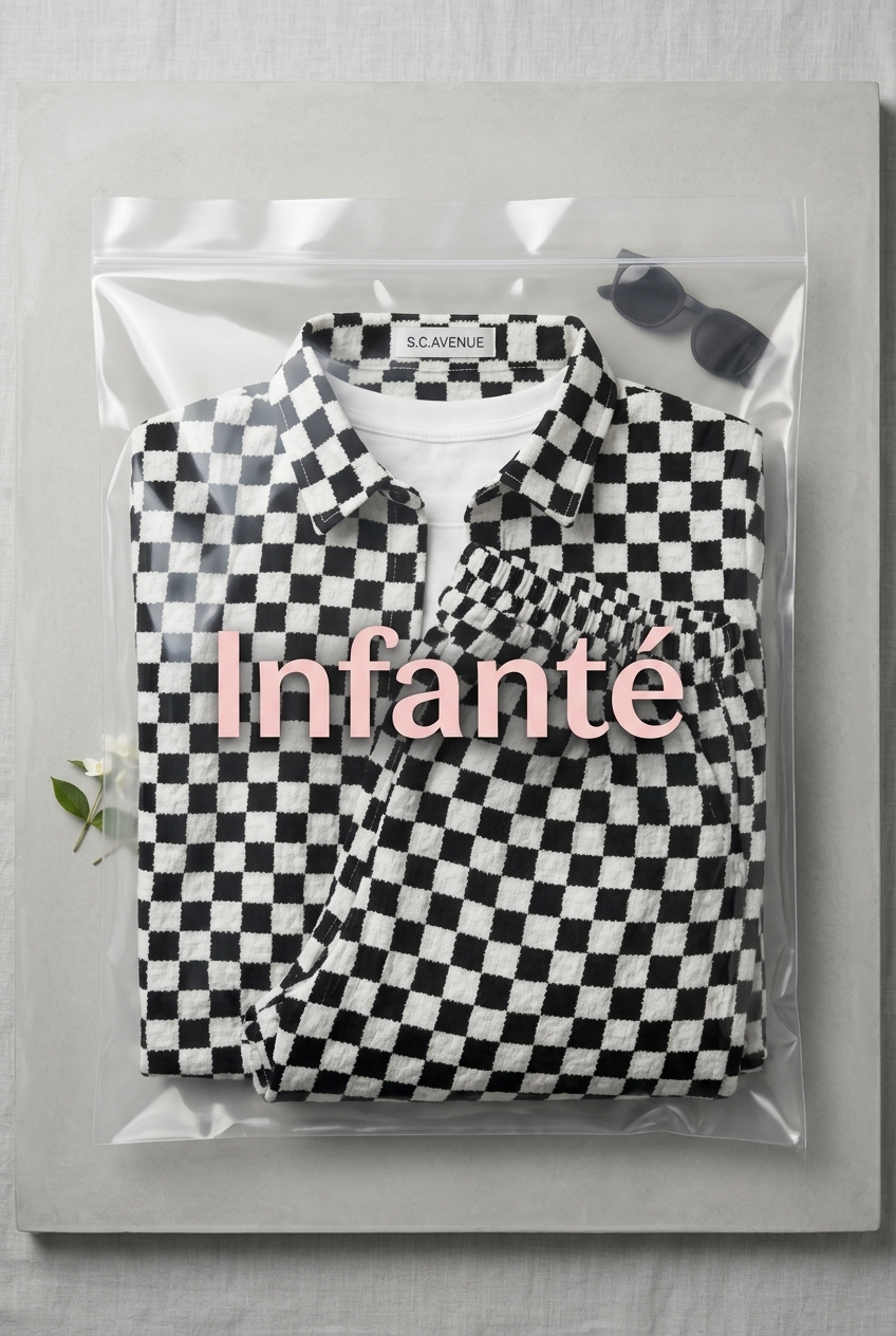 Infanté Monochrome Checkerboard Muslin Lounge Set