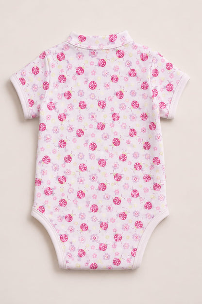 Infanté Pink Ladybug Baby Bodysuit