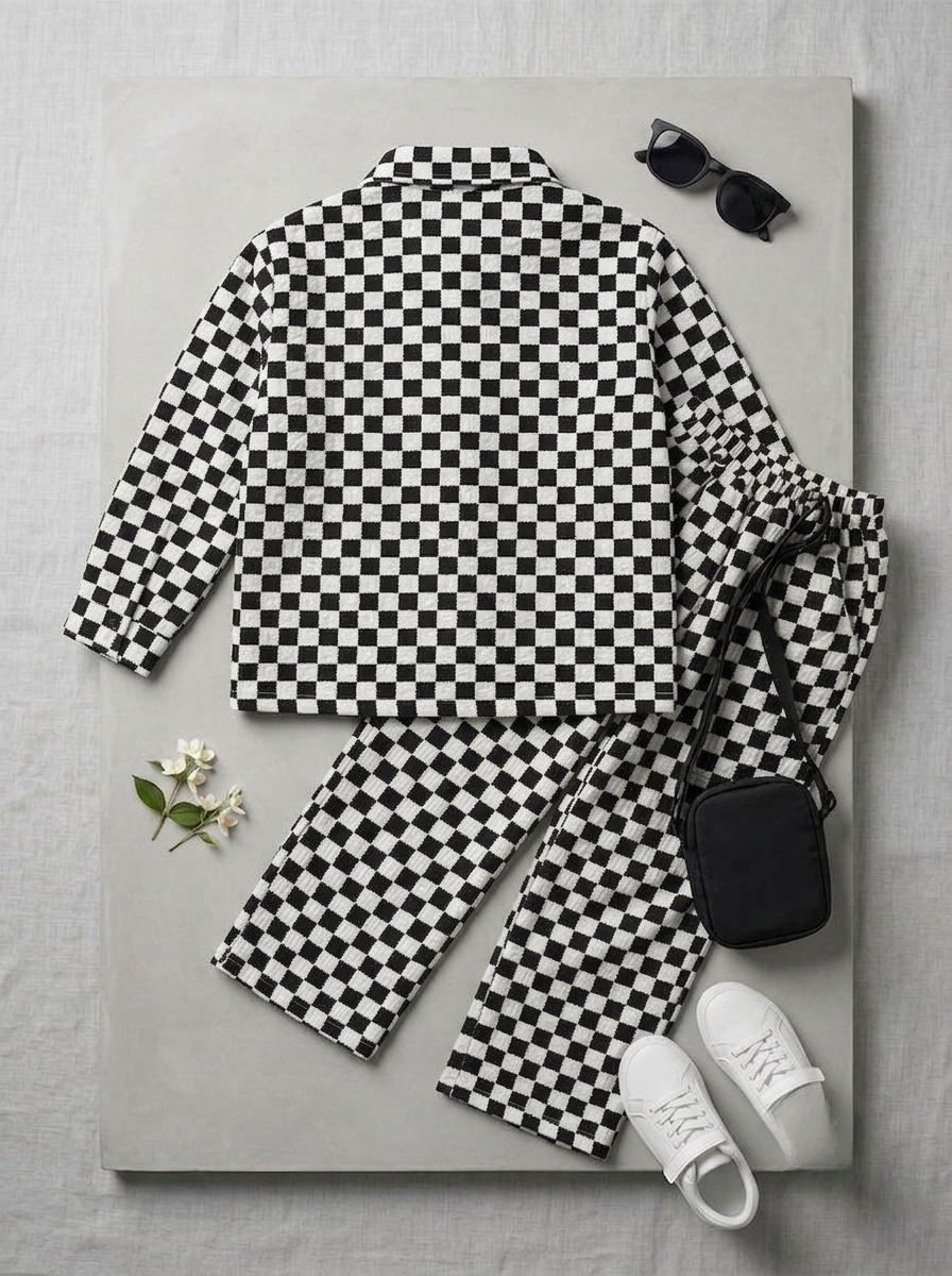 Infanté Monochrome Checkerboard Muslin Lounge Set