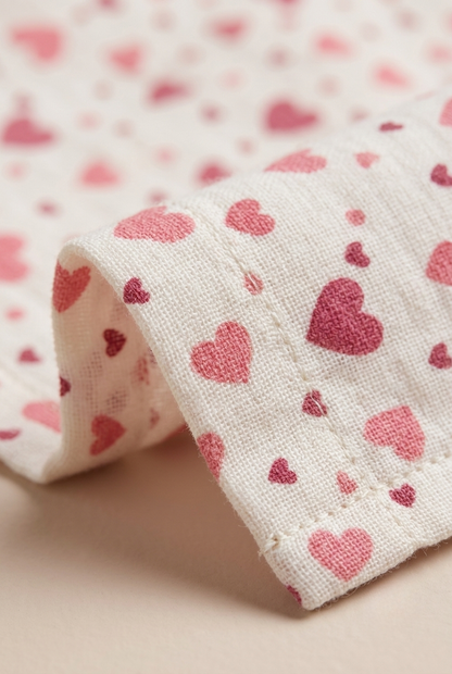 Infanté Luxe Muslin Heart Print Pyjama Set
