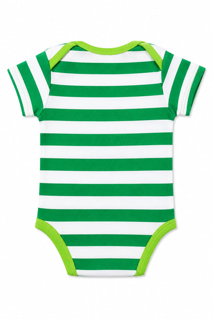 Infanté Guapo Como Papi Emerald Striped Bodysuit