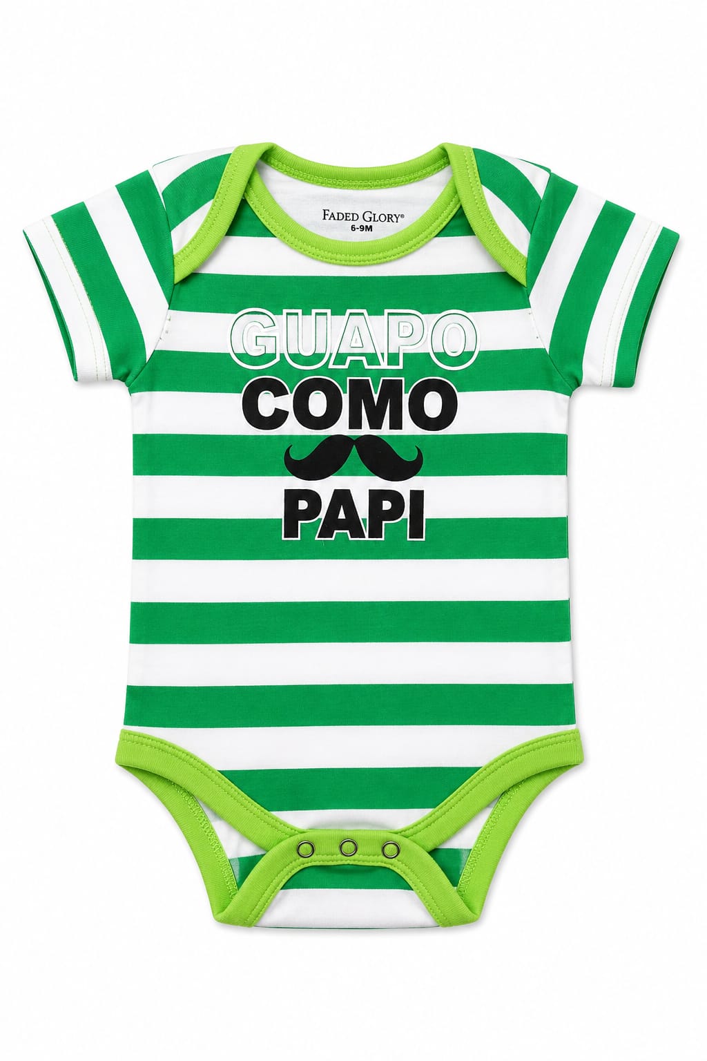 Infanté Guapo Como Papi Emerald Striped Bodysuit