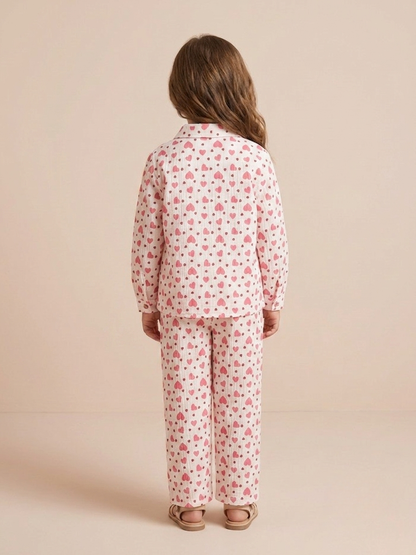 Infanté Luxe Muslin Heart Print Pyjama Set