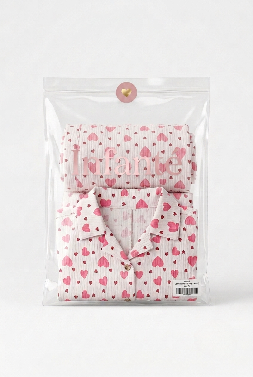 Infanté Luxe Muslin Heart Print Pyjama Set