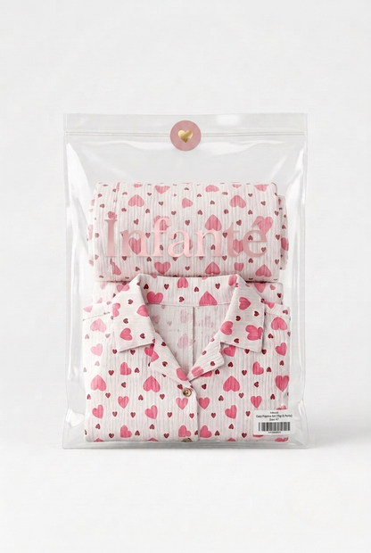 Infanté Luxe Muslin Heart Print Pyjama Set