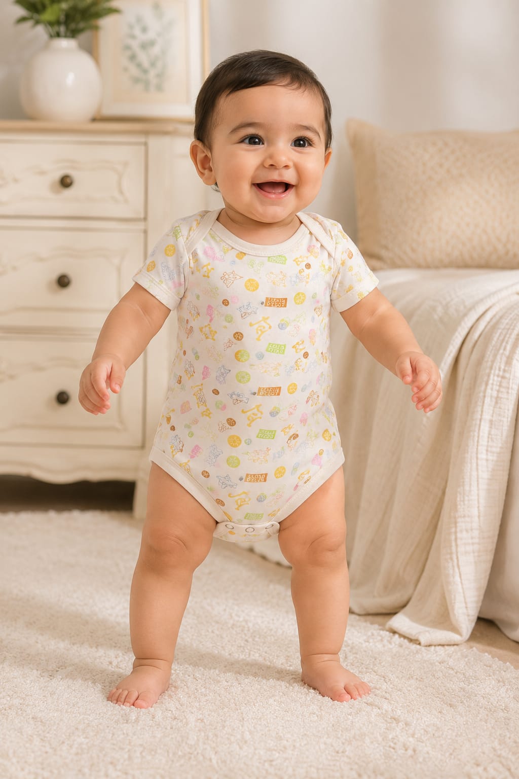 Infanté Little Pilot Cream Aviation Bodysuit