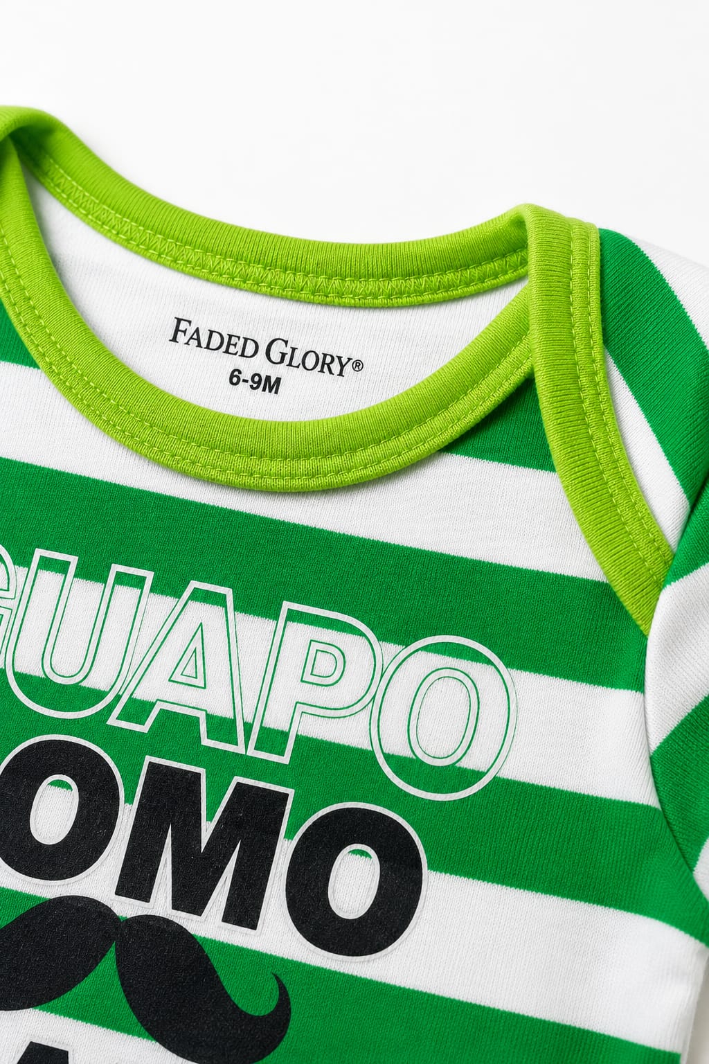 Infanté Guapo Como Papi Emerald Striped Bodysuit