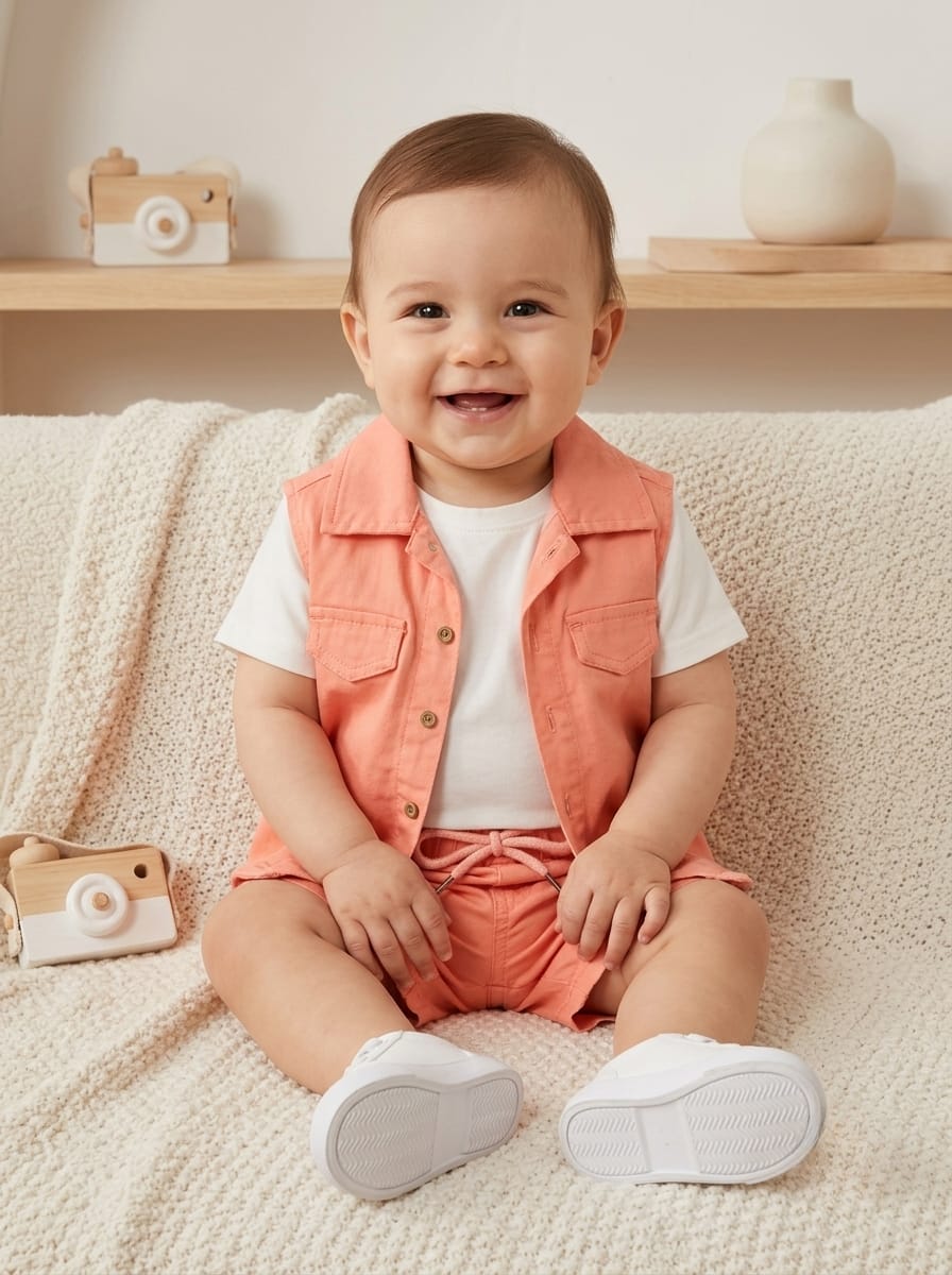 Infanté Peach Sorbet 3-Piece Vest Sett